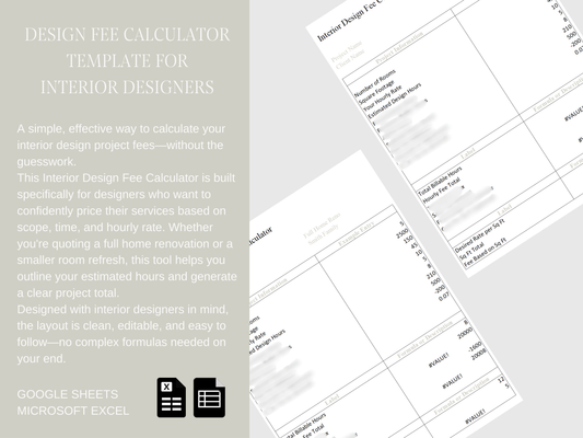 Interior Design Fee Calculator for Interior Designers