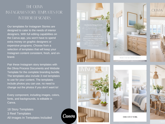 Olivia Instagram Story Templates for Interior Designers