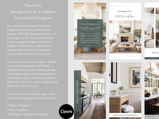 Cove Instagram Story Templates for Interior Designers