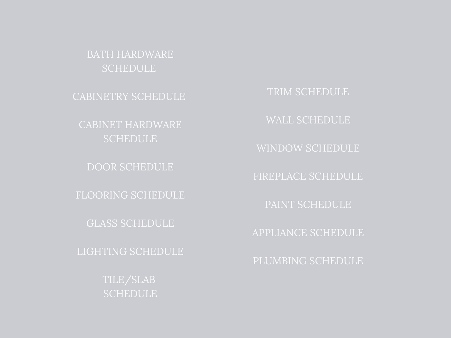 CONSTRUCTION SCHEDULE TEMPLATE