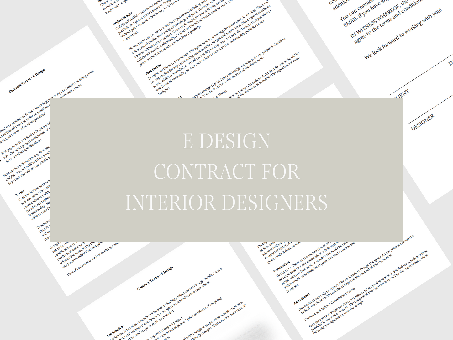 E Design Contract For Interior Designers