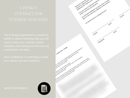 E Design Contract For Interior Designers