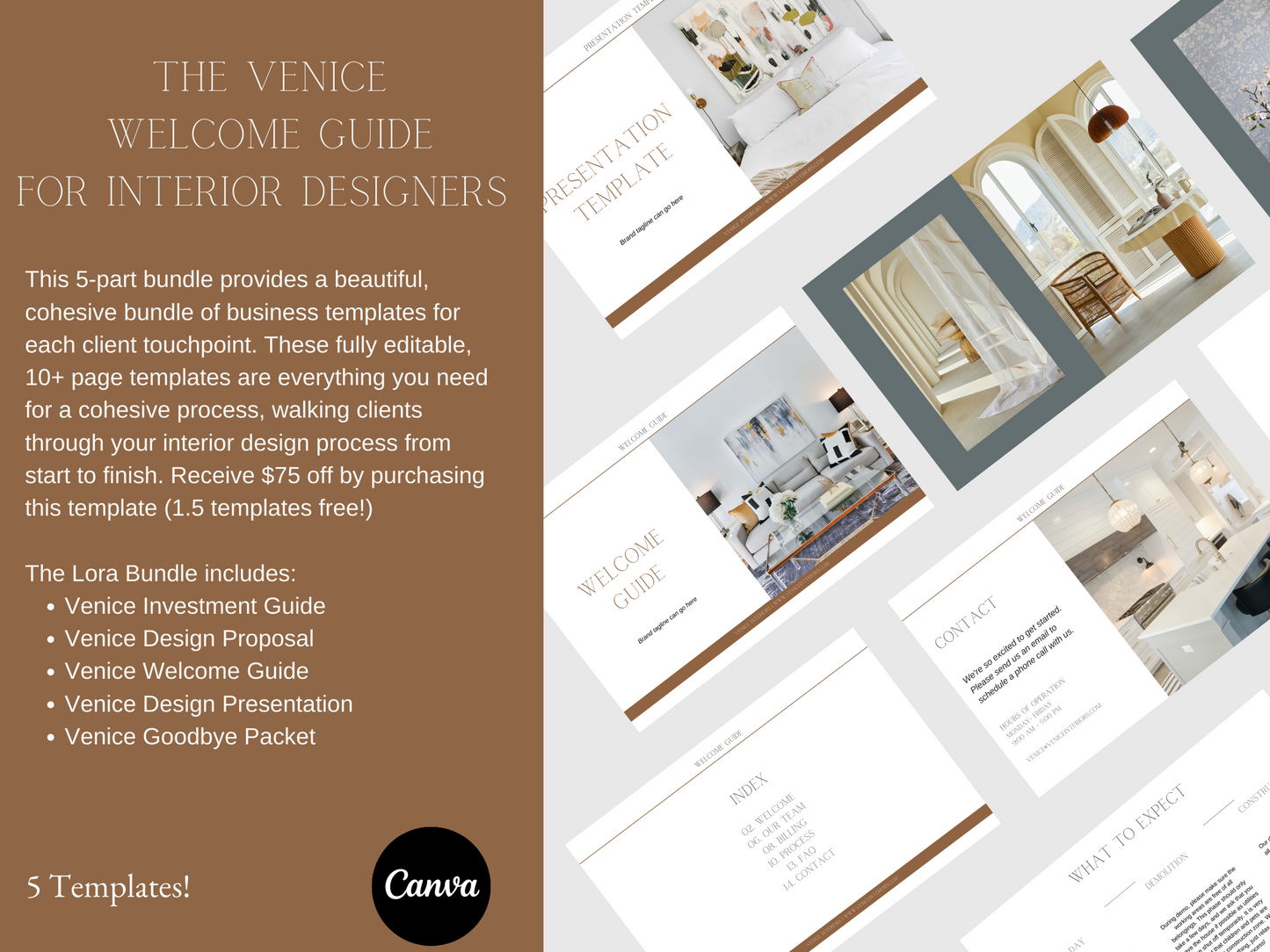 VENICE BUSINESS TEMPLATE BUNDLE FOR INTERIOR DESIGNERS